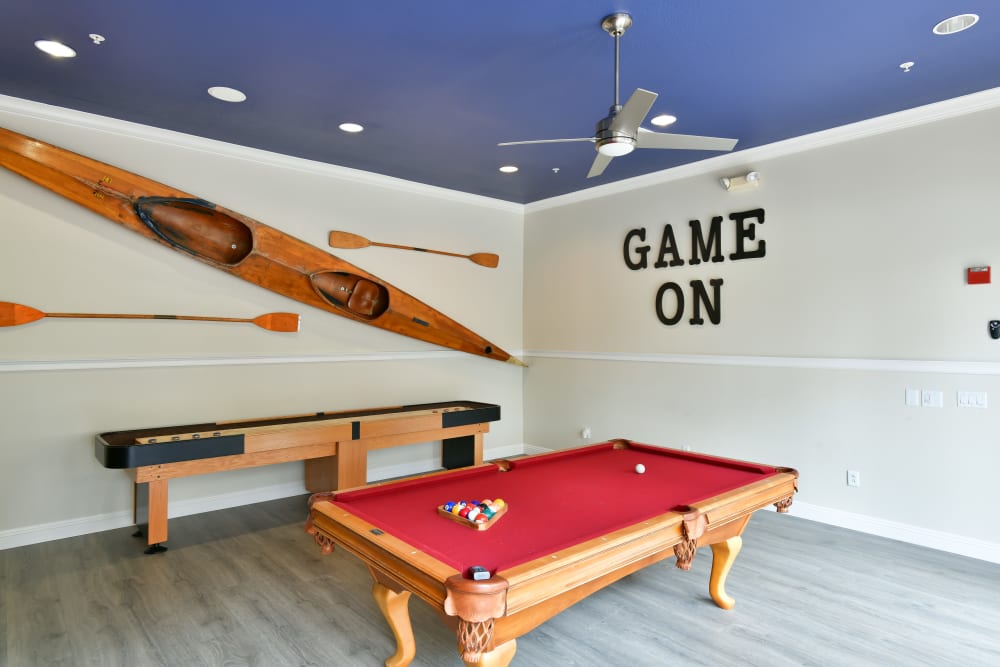Game room at Emerald Park Apartment Homes in Dublin, California
