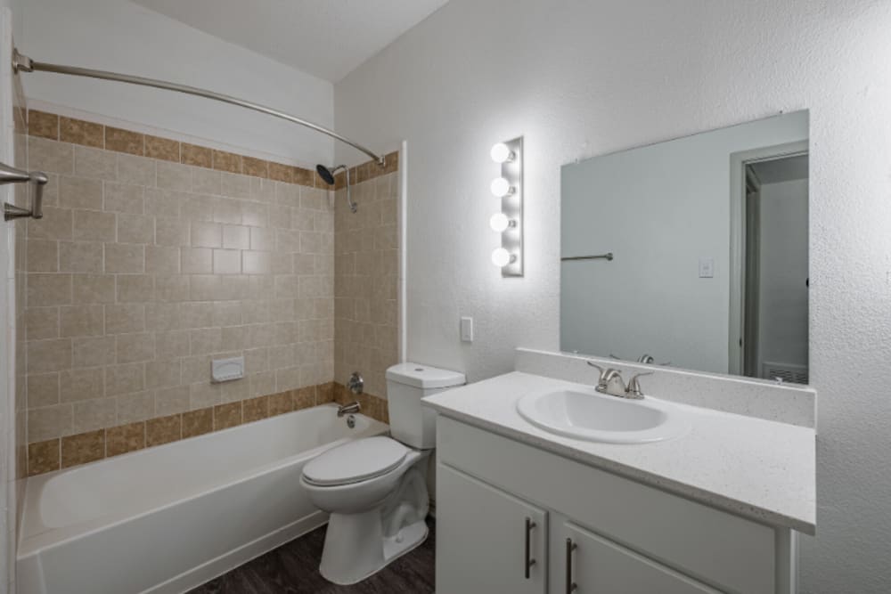 Luxurious new bathroom amenities at Oaks at Spring Valley in Richardson, Texas