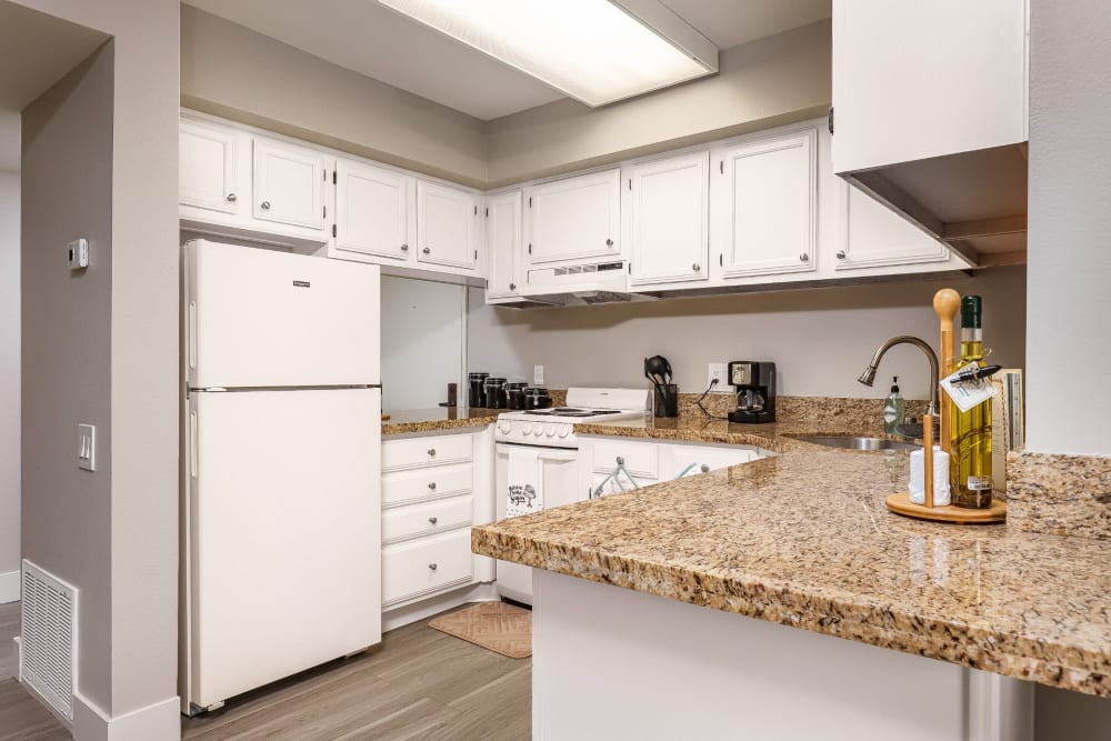 Resident apartment kitchen at Pacifica Senior Living Poway in Poway, California