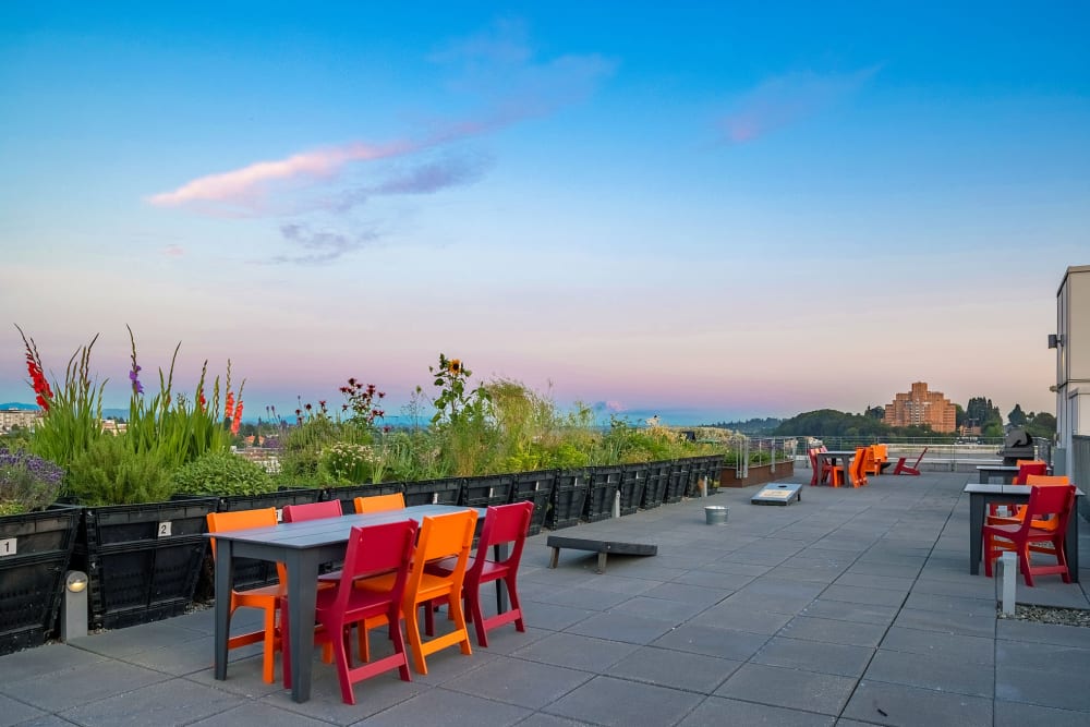 Rooftop community lounge at Anthem on 12th in Seattle, Washington