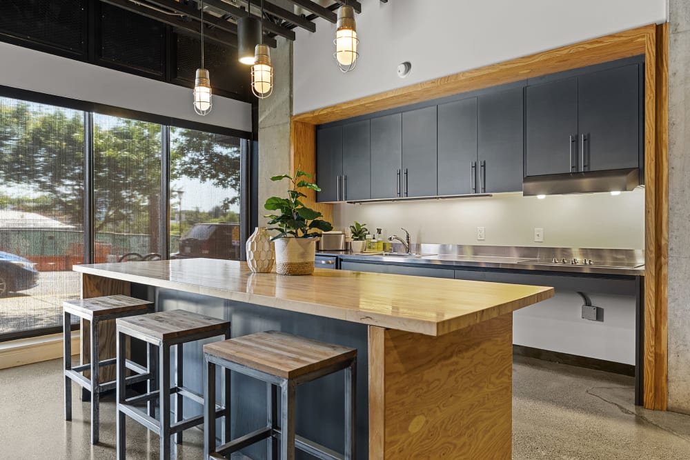 Kitchenette in the clubhouse at Anthem on 12th in Seattle, Washington