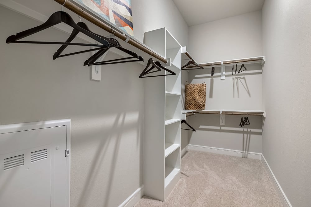 Large walk-in closet at The Clark in Austin, Texas