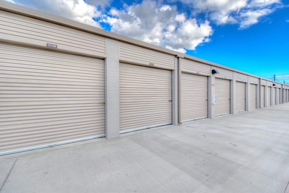 Drive-up units at My Self Storage Space in Brea, California