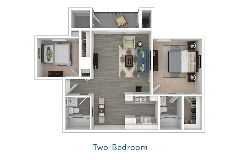 Two-Bedroom floor plan at Mountain Vista