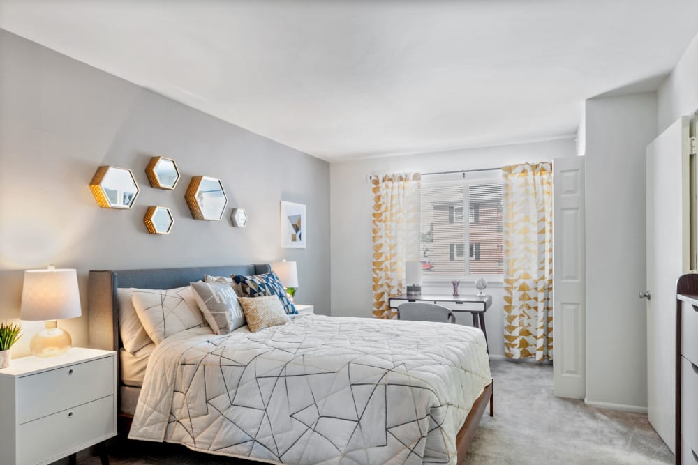 bedroom with laundry at Brookmont Apartment Homes