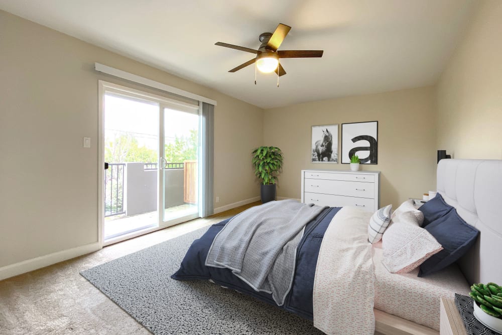 Bedroom in One-Bedroom Apartment at Pleasanton Heights