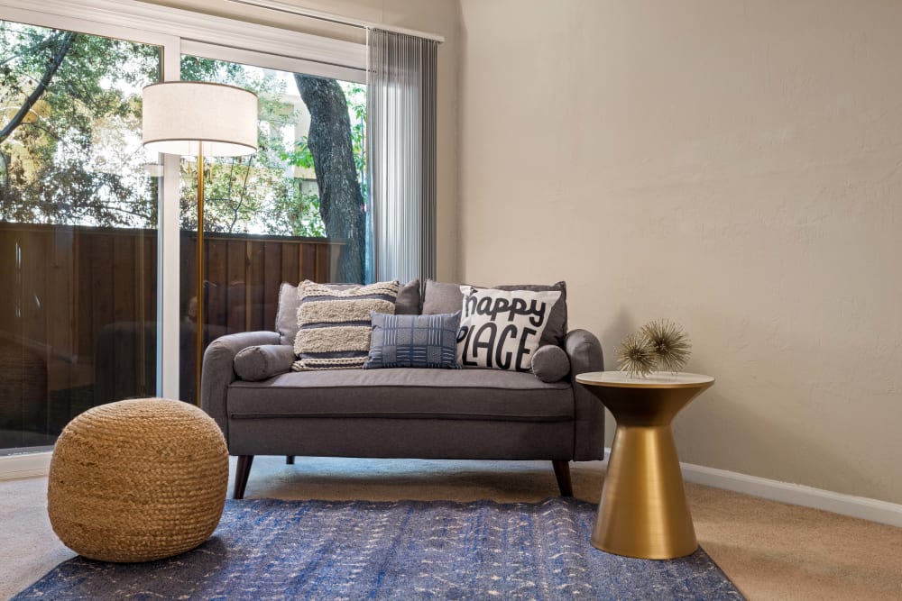 Cozy lounge, waiting area at Montecito Apartments in Santa Clara, California