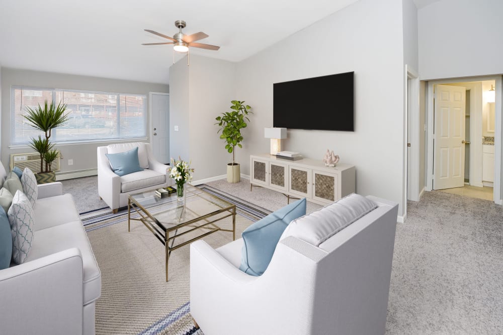 Spacious dining and living rooms at Ocean Terrace Apartment Homes in Long Branch, New Jersey