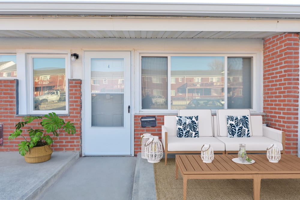 Front porch at Ocean Terrace Apartment Homes in Long Branch, New Jersey