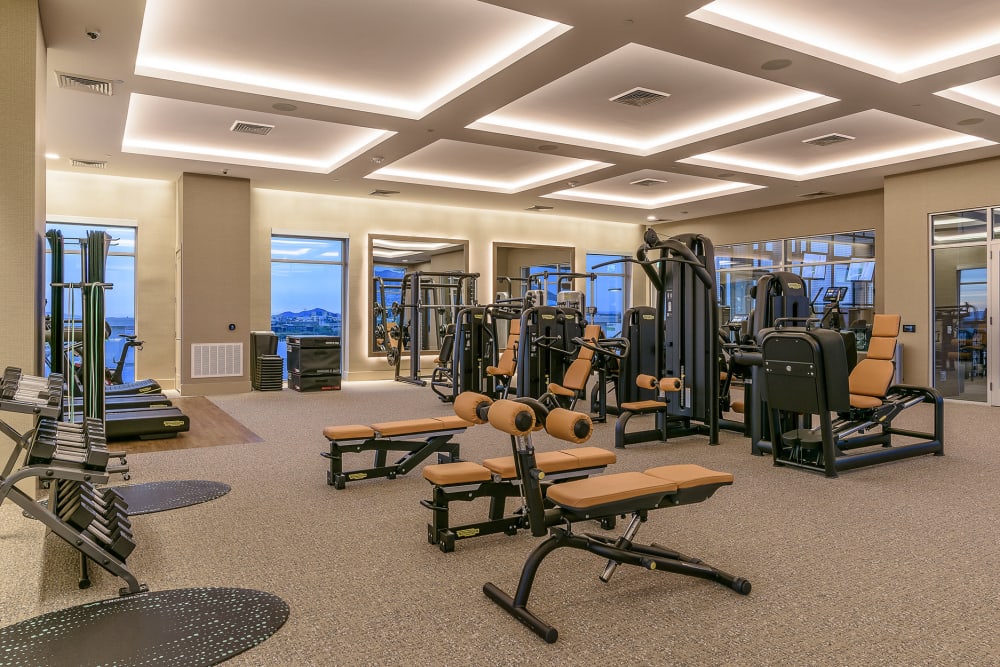 Onsite fitness center at The Halsten at Chauncey Lane in Scottsdale, Arizona