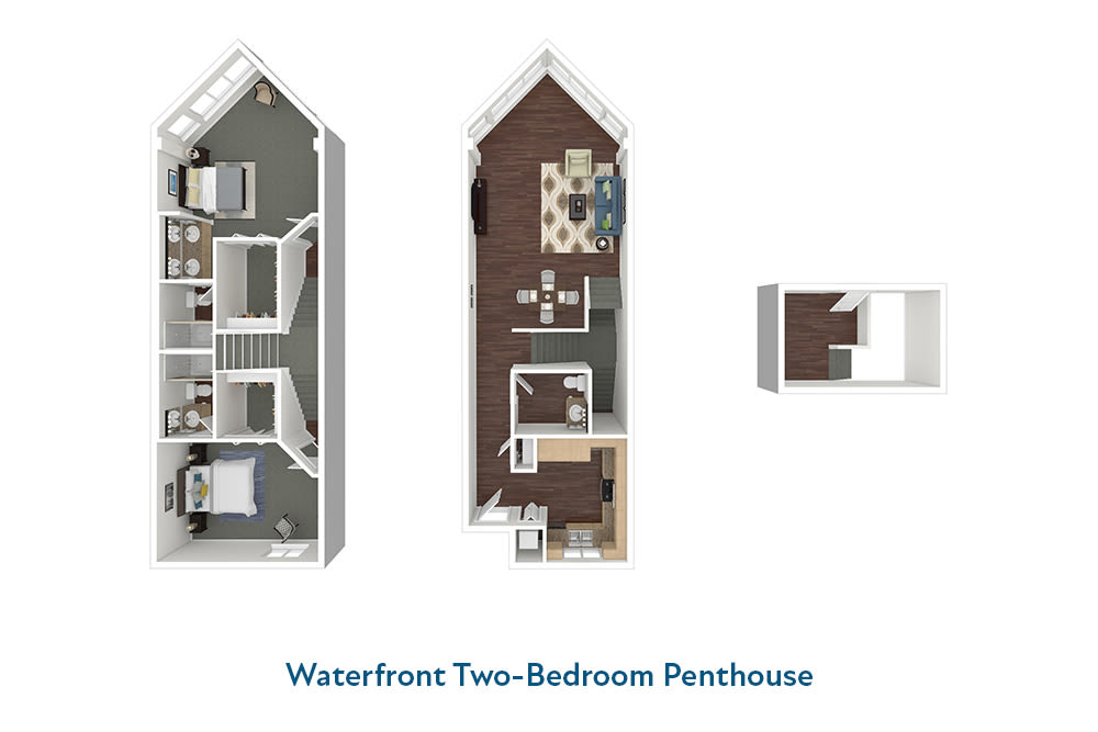 Waterfront Two-Bedroom Penthouse Floor Plan
