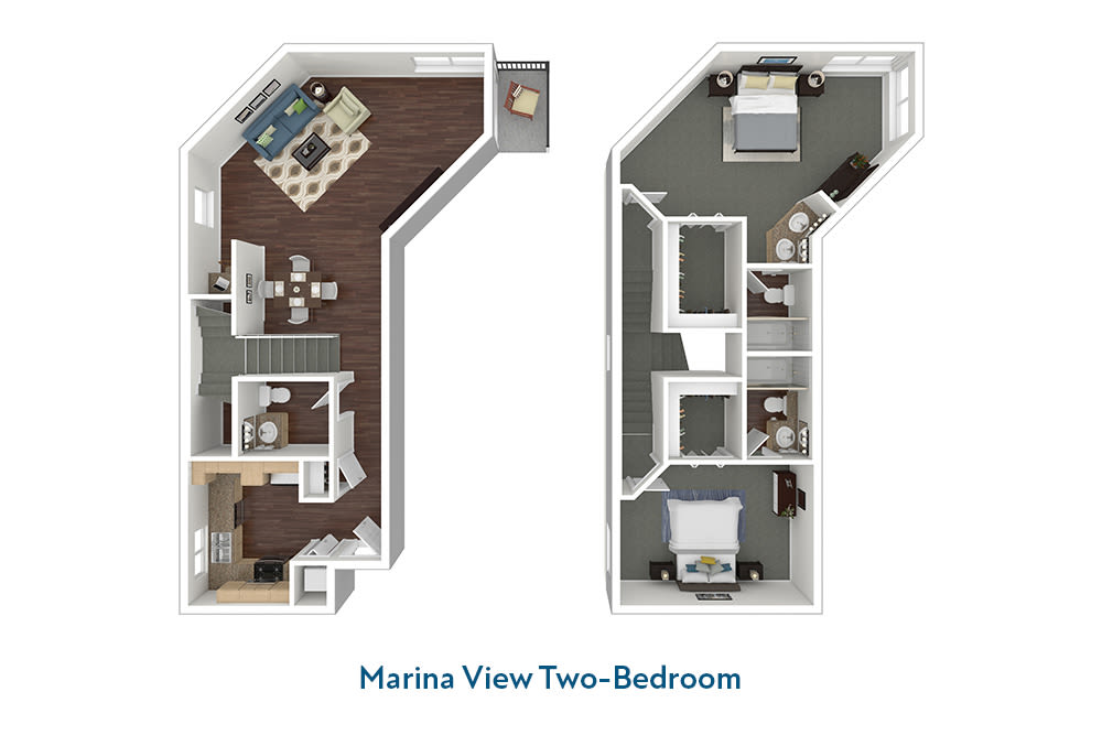 Marina View Two-Bedroom Floor Plan