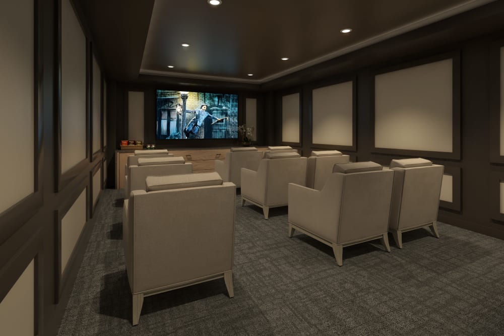 Movie theater at Anthology of Highland Park in Dallas, Texas
