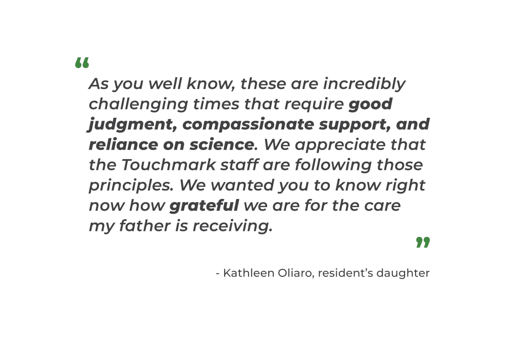 Quote from resident at Touchmark at Pilot Butte in Bend, Oregon
