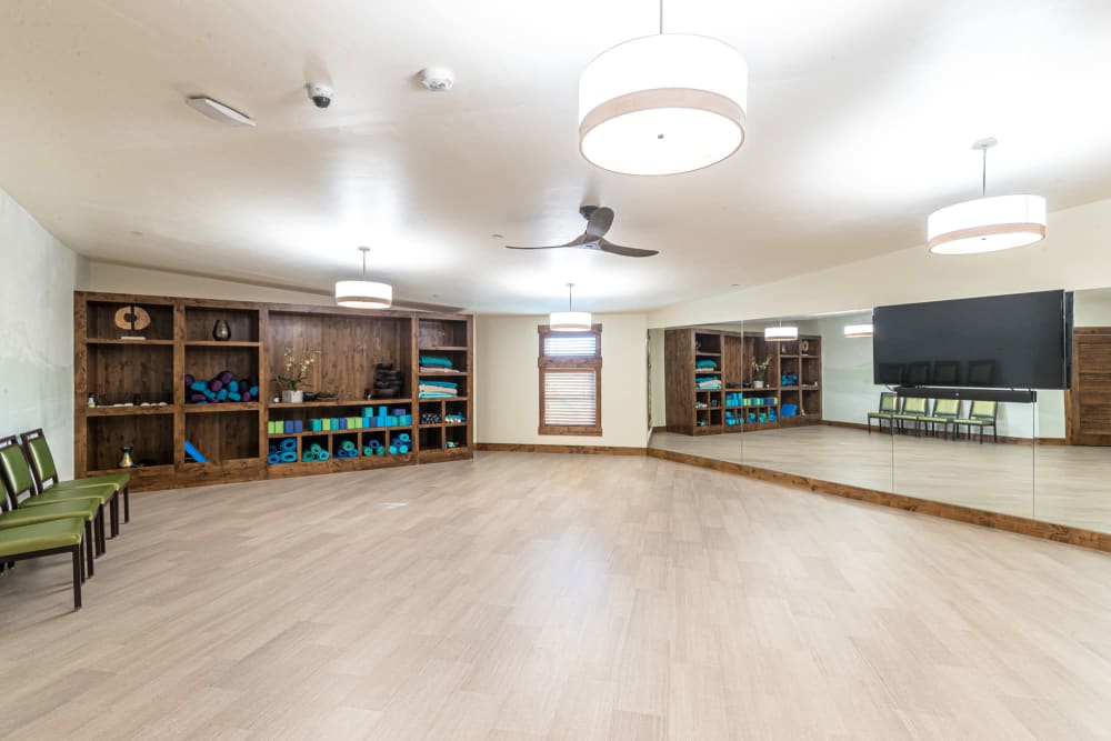 Yoga studio at Touchmark at Pilot Butte in Bend, Oregon