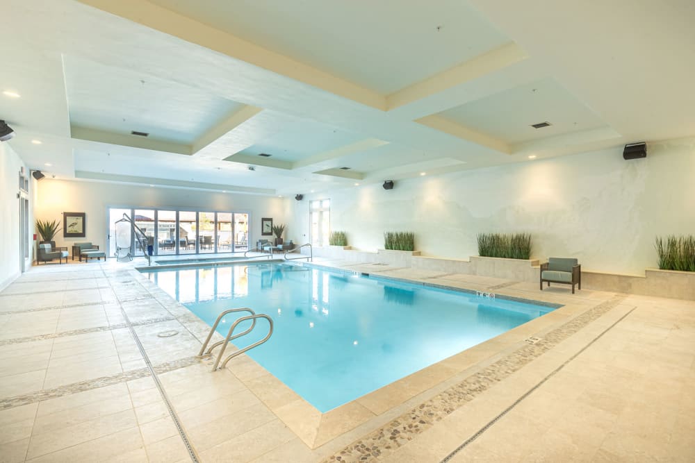 Large indoor pool at Touchmark at Pilot Butte in Bend, Oregon