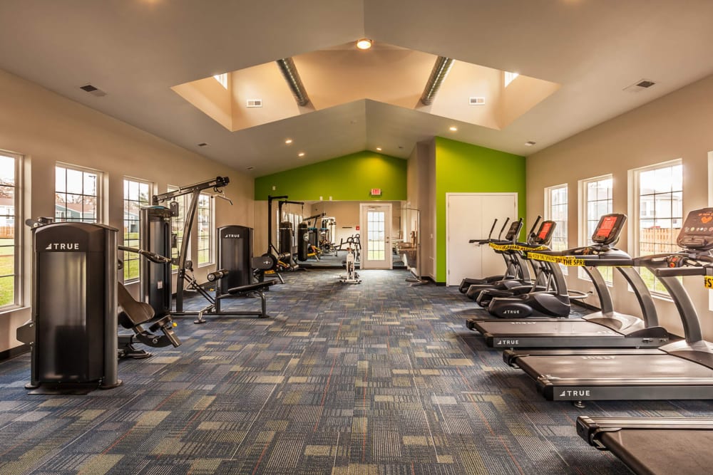 Fitness center at The Meridian North in Indianapolis, Indiana