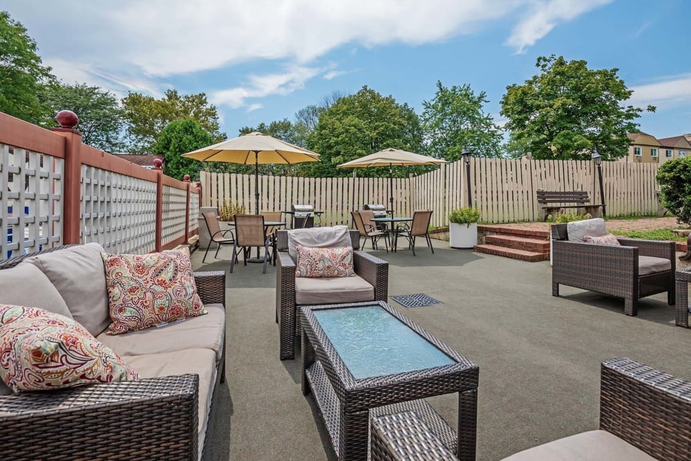 Outdoor lounge at The Addison in North Wales, Pennsylvania