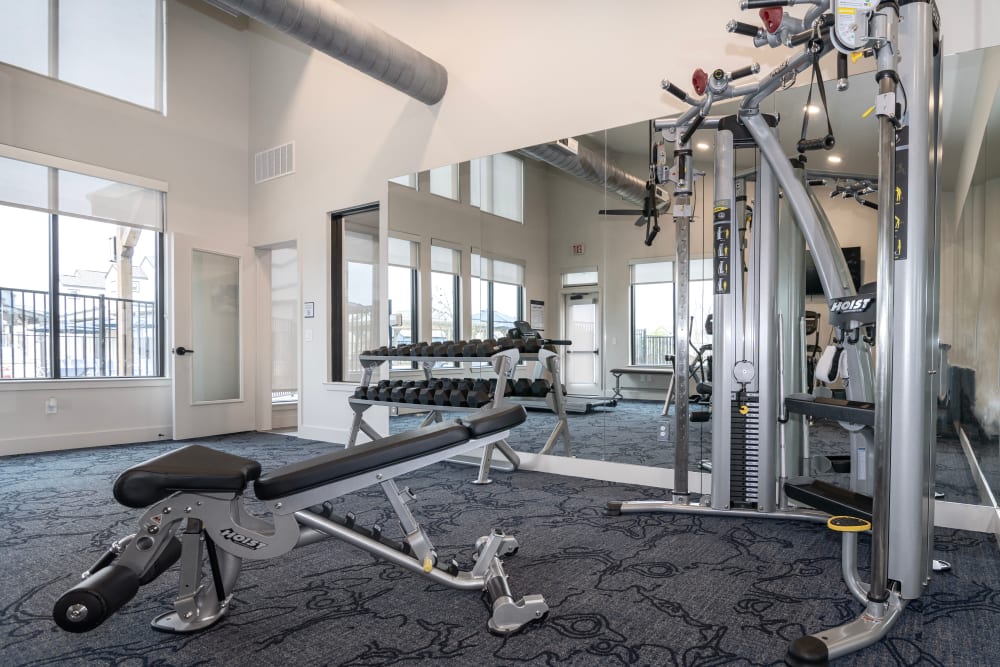 Full sized fitness center for residents to use at parcHAUS AT CELINA PARKWAY in Celina, Texas