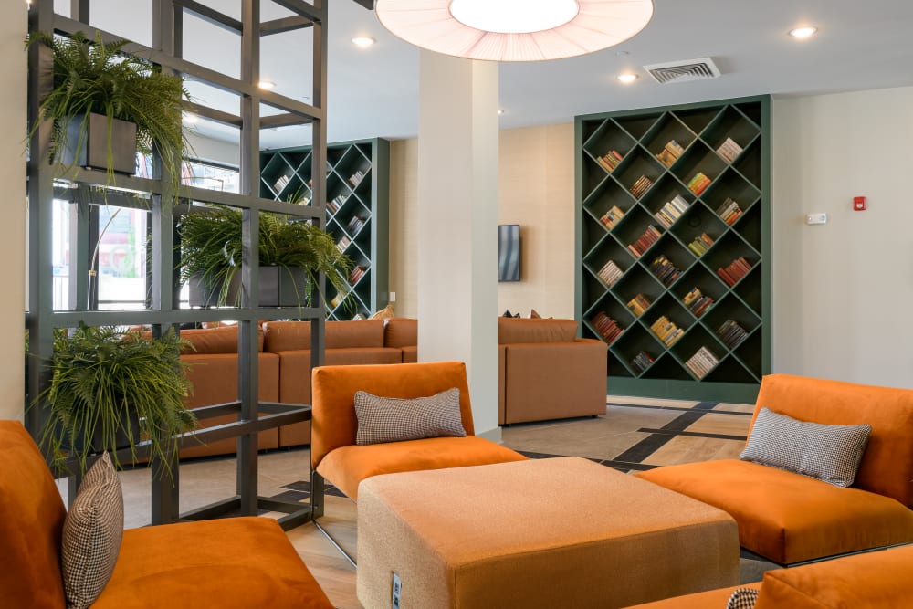 Seating area in the lobby of Quill in Atlanta, Georgia