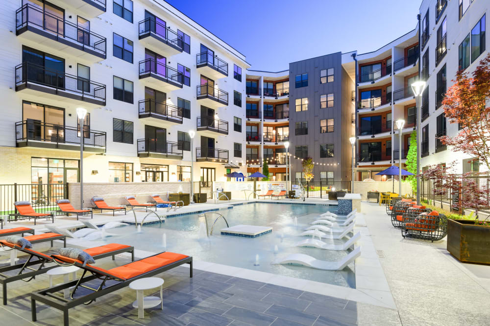 Another view of the swimming pool at Quill in Atlanta, Georgia