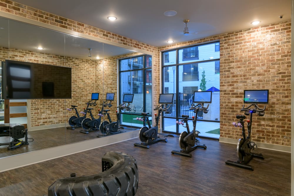 Stationary biking area at Quill in Atlanta, Georgia