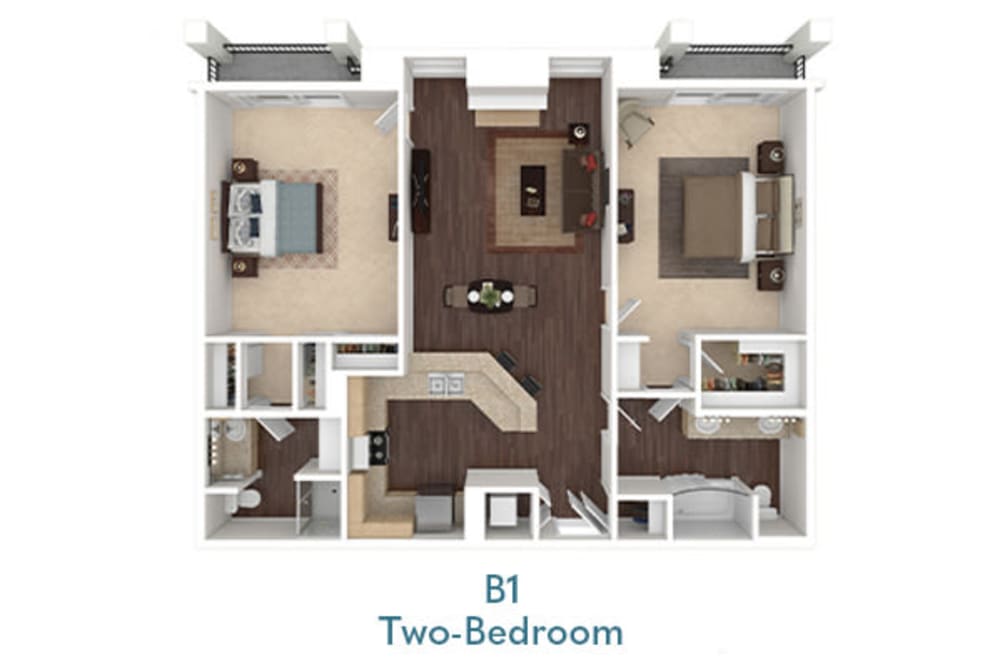 B1 Two-Bedroom Floor Plan