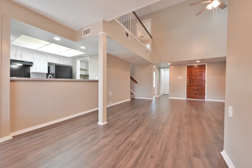 Living room and common area at Fisher Duplexes in Dallas, Texas
