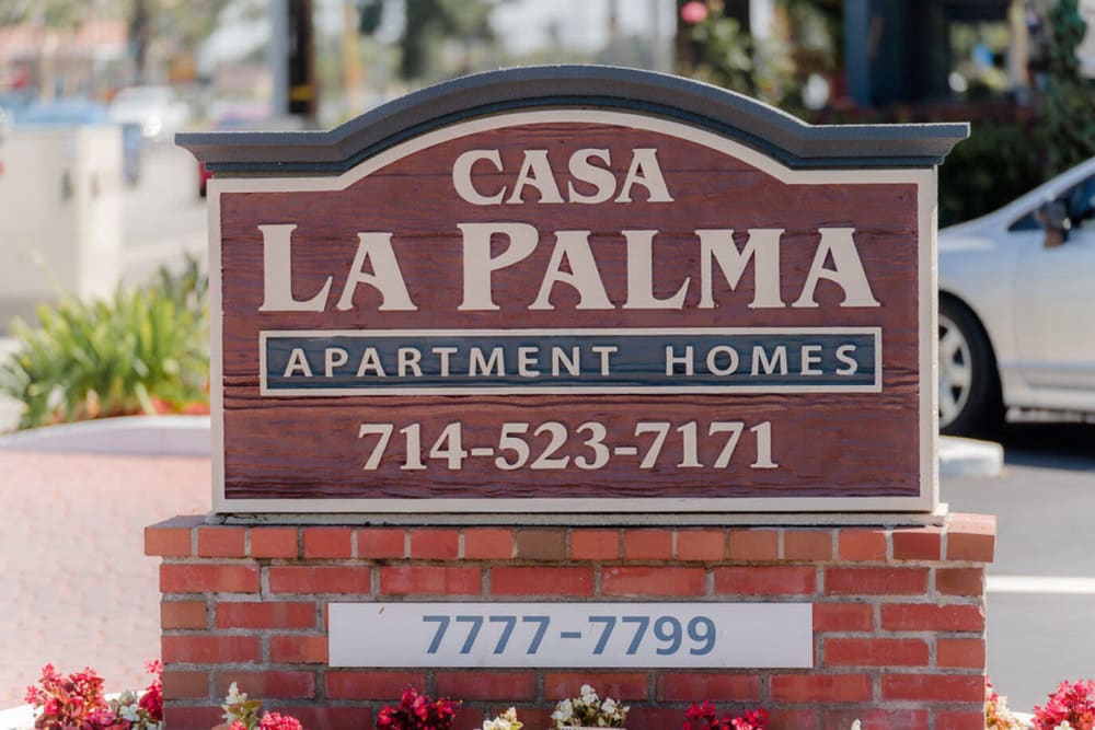 Signage at Casa La Palma Apartment Homes in La Palma, California