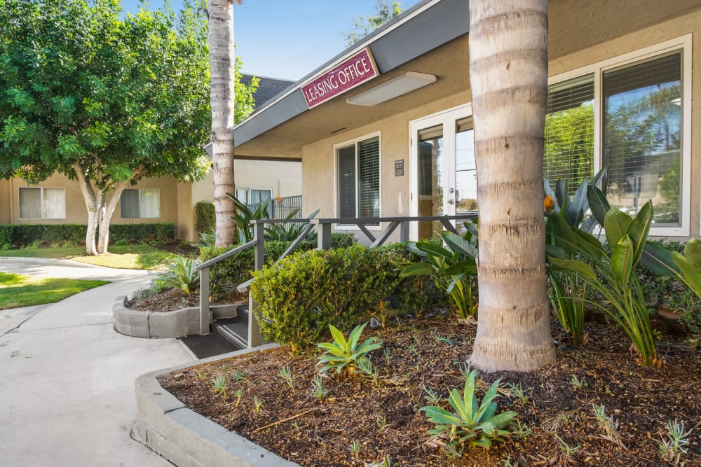 Leasing office at Casa La Palma Apartment Homes in La Palma, California