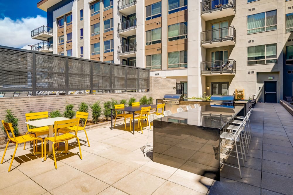 Outdoor lounge at Vue West Apartment Homes in Denver, Colorado