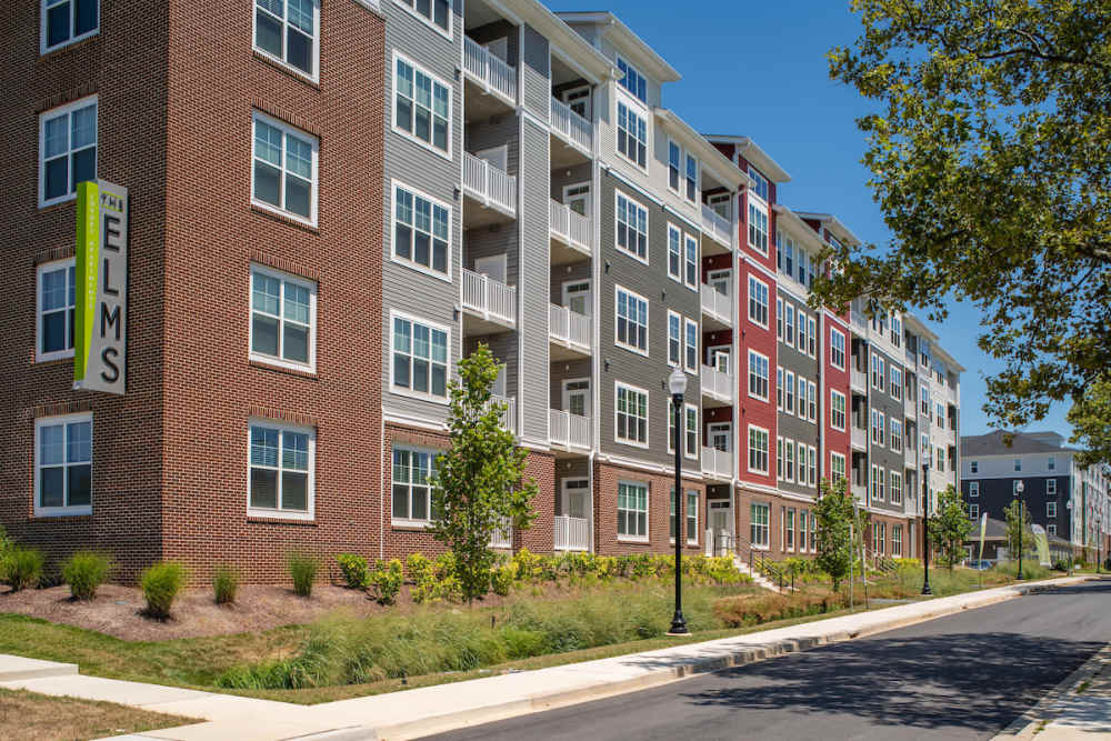 Exterior view of the apartment at The Elms at Century in Germantown, Maryland