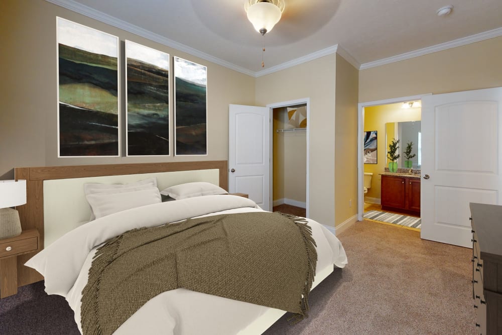 Bedroom with plus carpet at Sage Creek Apartments in Augusta, Georgia