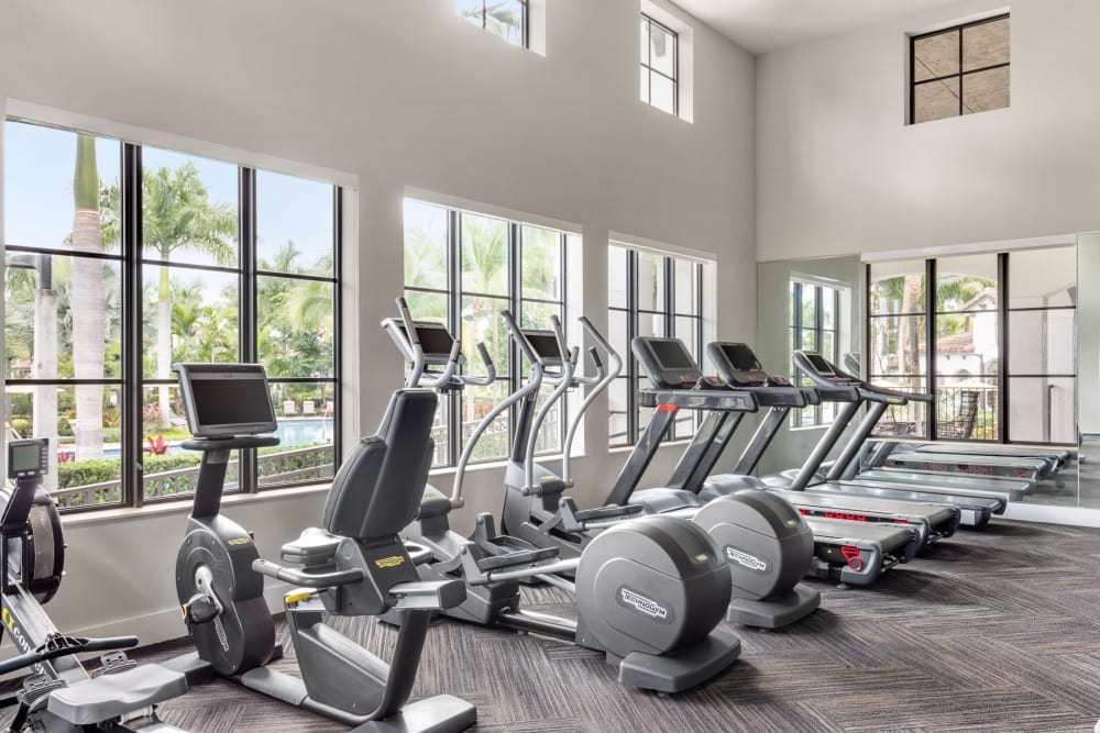 Cardio machines in the fitness center
