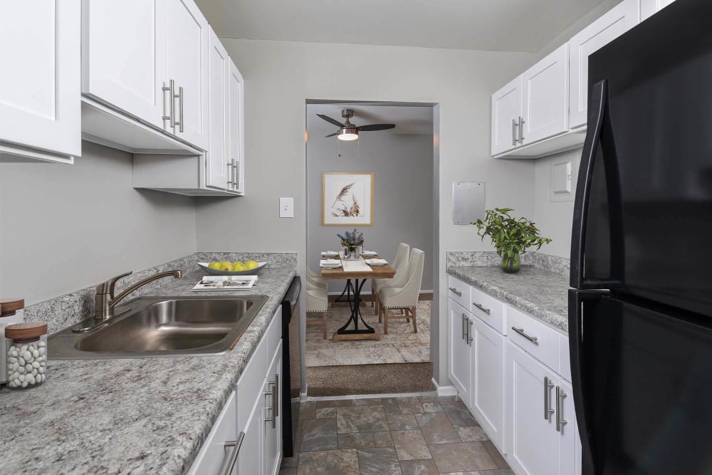 Model kitchen with white cabinet at The Ridge, Hagerstown, Maryland