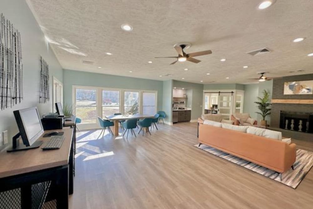 Spacious living room area at Hickory Woods Apartments in Roanoke, Virginia