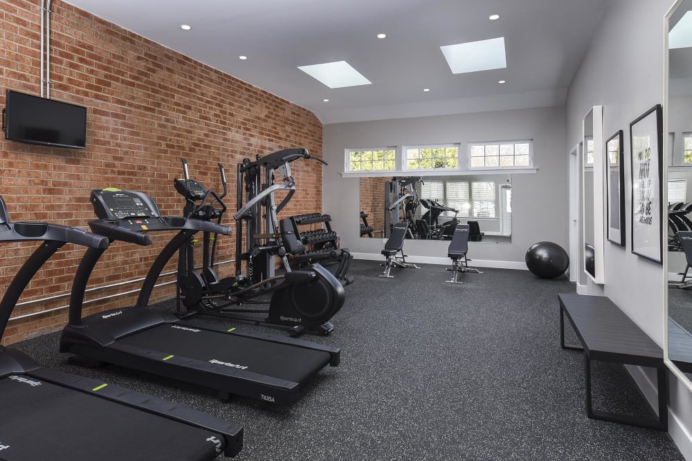 Workout equipment at the on-site fitness facility at Holly Court in Pitman, New Jersey