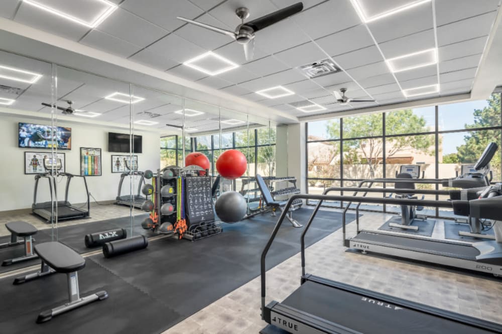 Well equipped fitness center at Amaran Senior Living in Albuquerque, New Mexico
