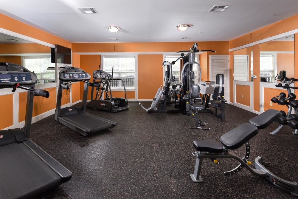 Fitness center at Parc at Maplewood Station in Maplewood, New Jersey