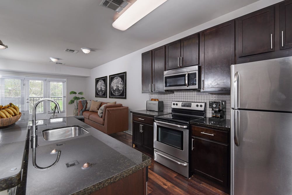 Model dining room at Parc at Maplewood Station, Maplewood, New Jersey