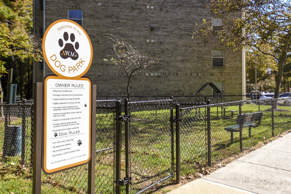 Dog park at Yorkshire Apartments in Silver Spring, Maryland