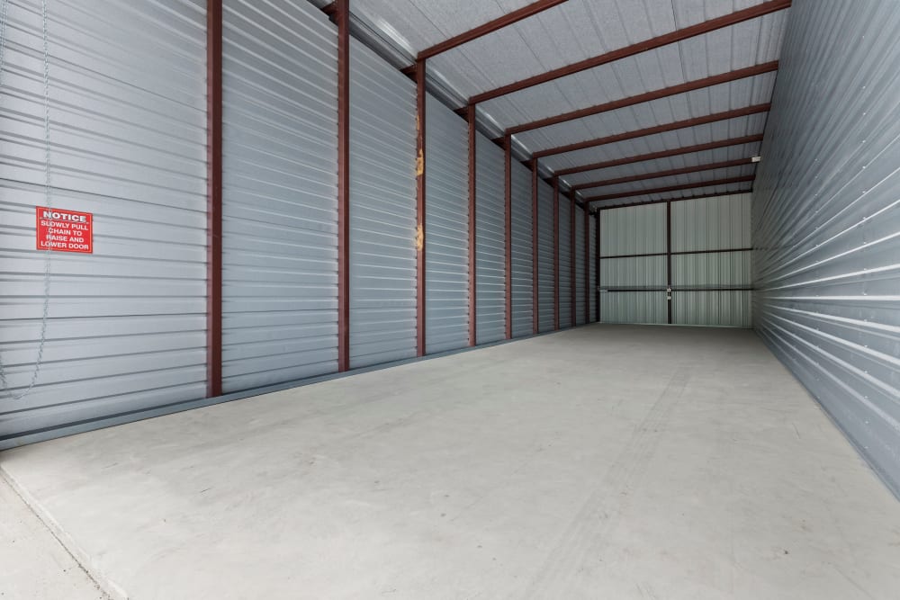 inside of a large rv spot at Chenal Storage Center in Little Rock, Arkansas