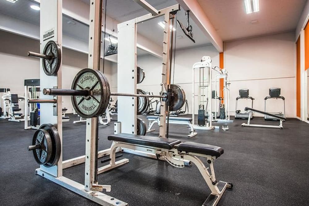 Spacious fitness center at The Eleven Hundred in Sacramento, California