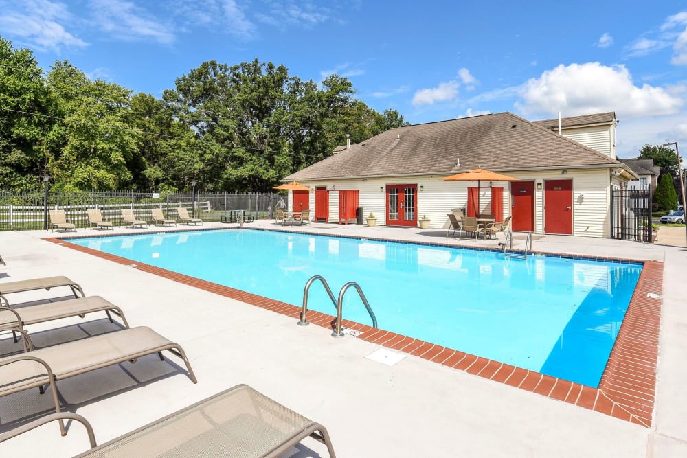 Outdoor swimming pool with chairs at Iron Ridge, Elkton, Maryland