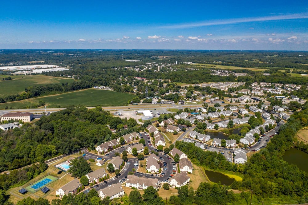 Aerial view of neighborhood at Iron Ridge in Elkton, Maryland