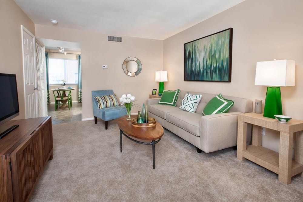 Living room at James River Pointe in Richmond, Virginia