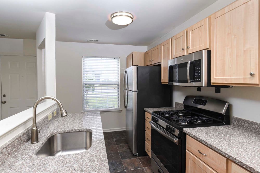 Kitchen with appliance at Stonegate Apartments, Elkton, Maryland