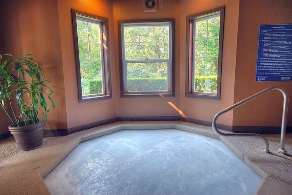 Modern hot tub at Madison Park Apartments in Bothell, Washington
