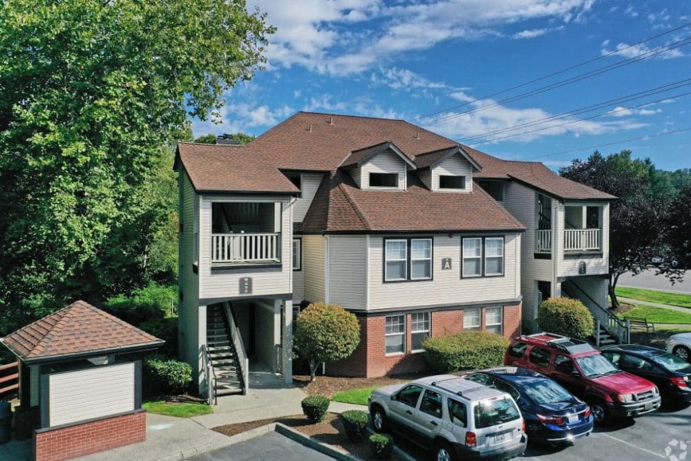 Multi apartment buildings at Madison Park Apartments in Bothell, Washington
