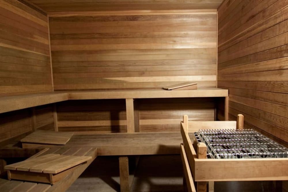 Wood sauna at Madison Park Apartments in Bothell, Washington